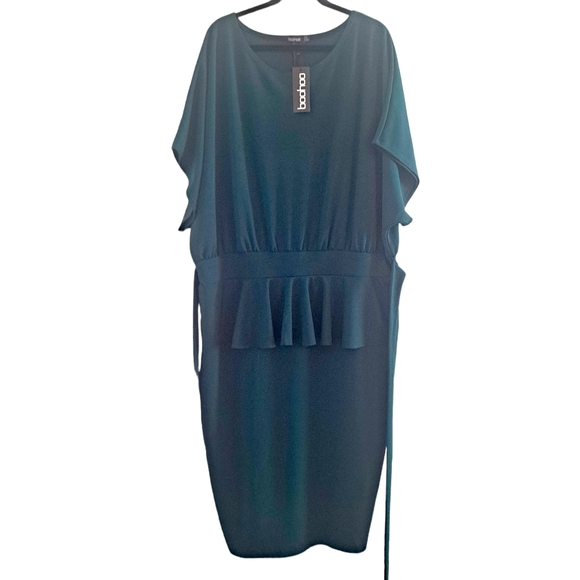 Boohoo BOAT NECK PEPLUM DRESS - Picture 4 of 7